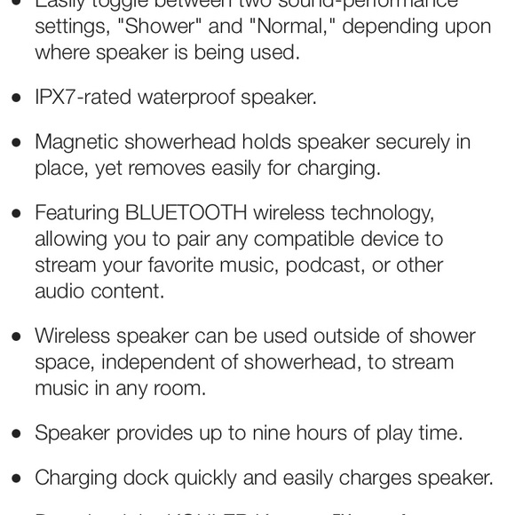 NWT KOHLER Showerhead and BLUETOOTH Speaker - Polished Chrome - Picture 16 of 16